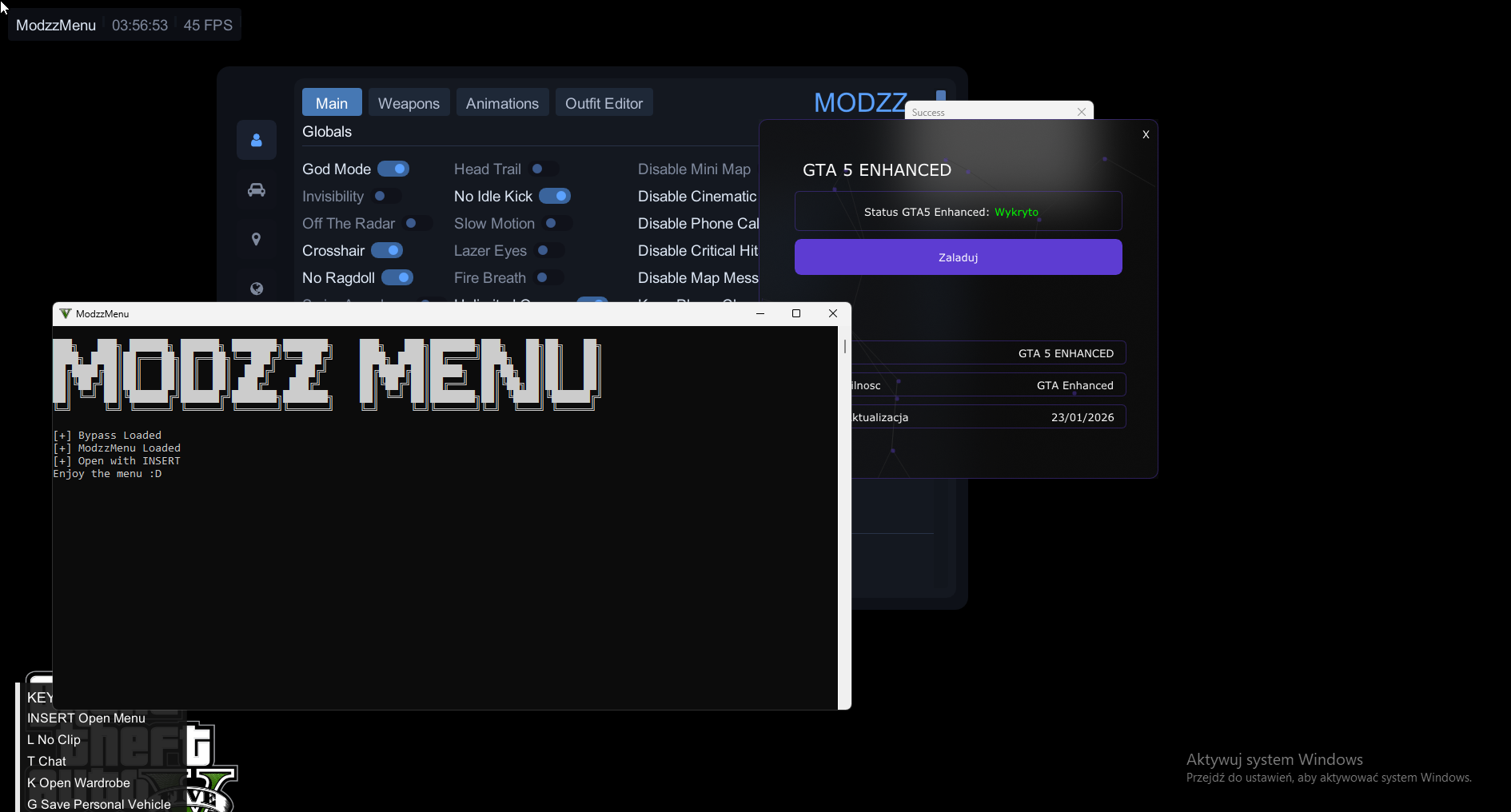 Wstrzyknij ModzzMenu